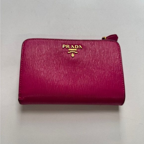 Prada Fuchsia Wallet with Gold Accents - Picture 1 of 1
